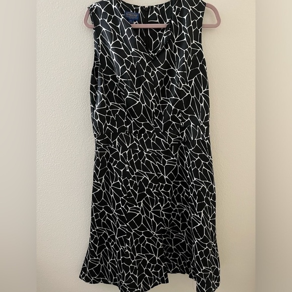 Pendleton Black White Sleeveless Silk Cotton Blend Dress size 12P - Picture 2 of 6